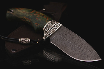 Нож "Заяц" дамасская сталь.